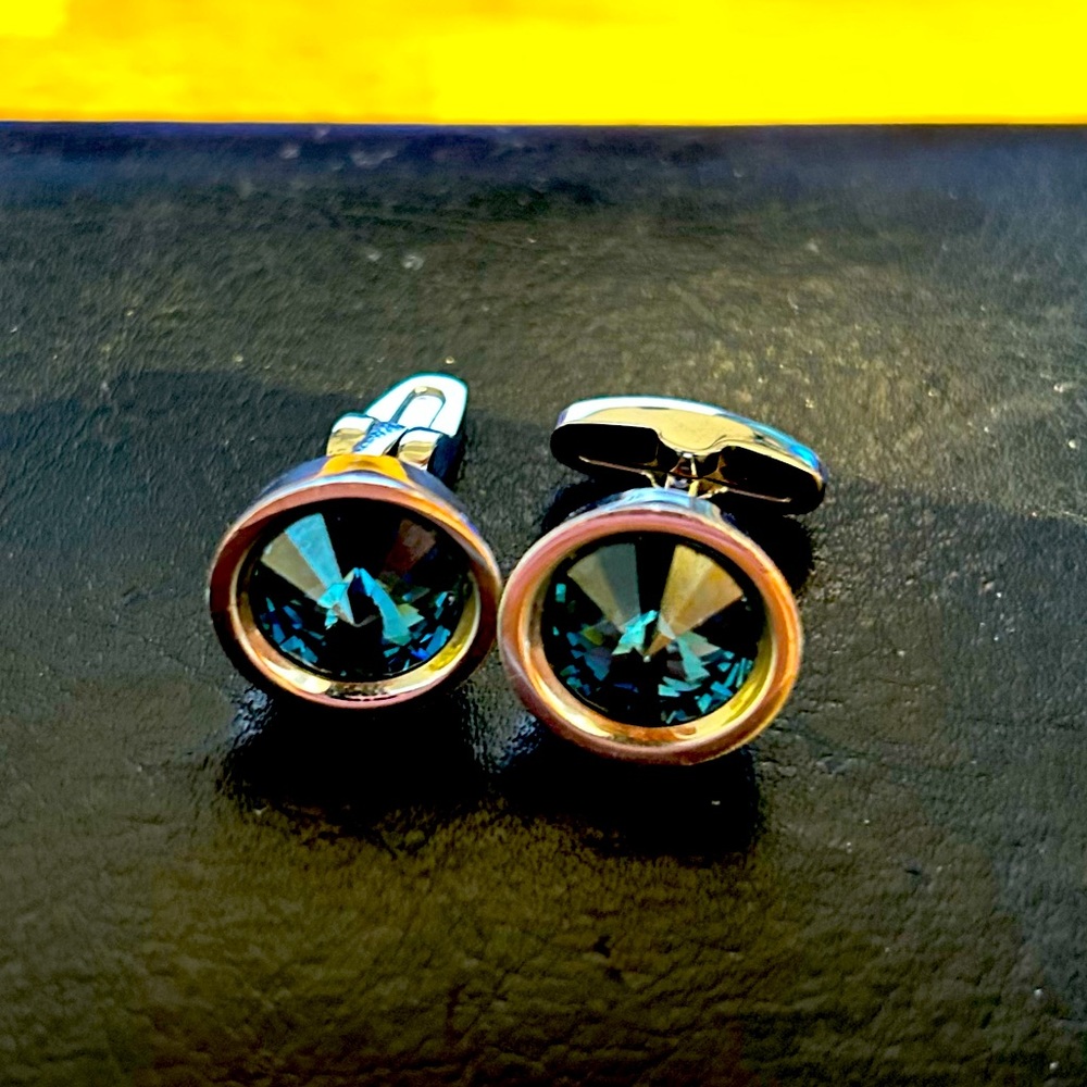 Blue crystal Swarovski cufflinks